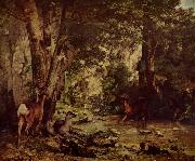 Gustave Courbet Rehbock im Wald oil painting on canvas